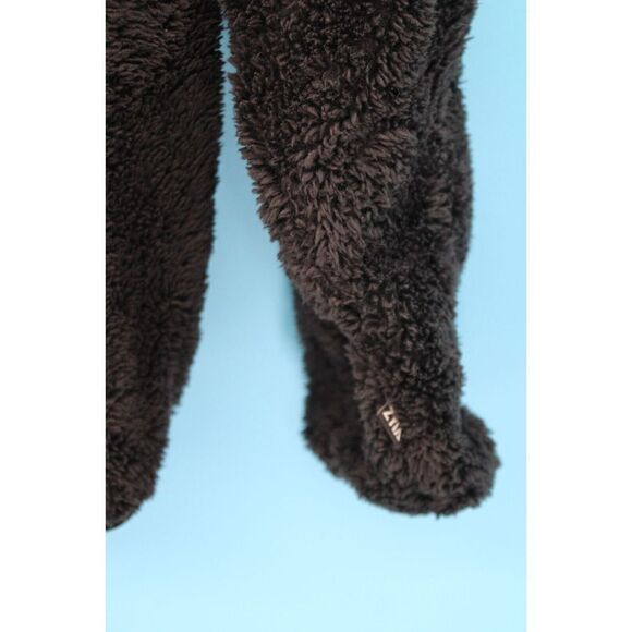 ZYIA Active Black Sherpa Teddy 1/4 Zip Pocket Jacket Pullover Sz M - Picture 8 of 9